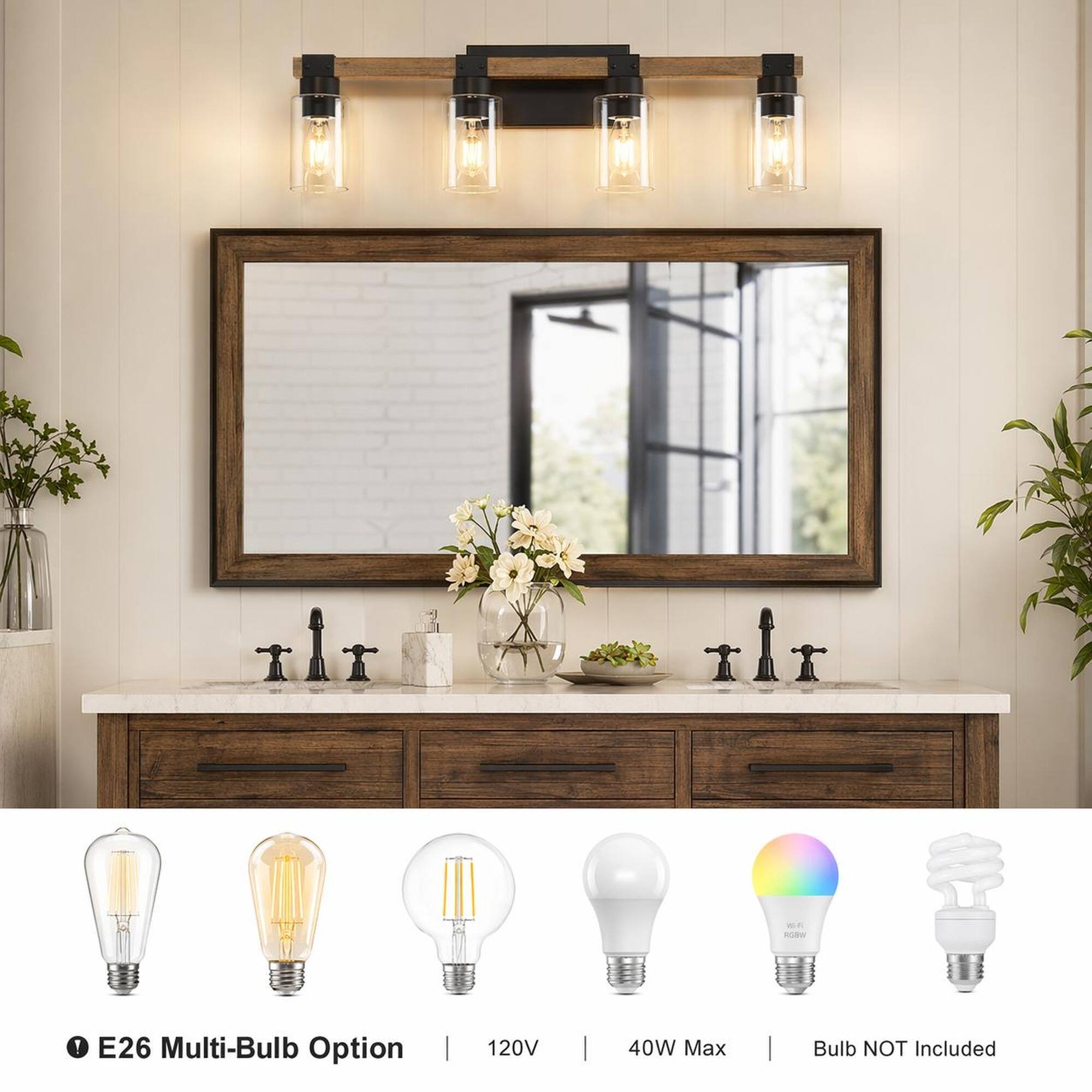 RGBW  
E26 Multi-Bulb Option  
120V  
40W Max  
Bulb NOT Included