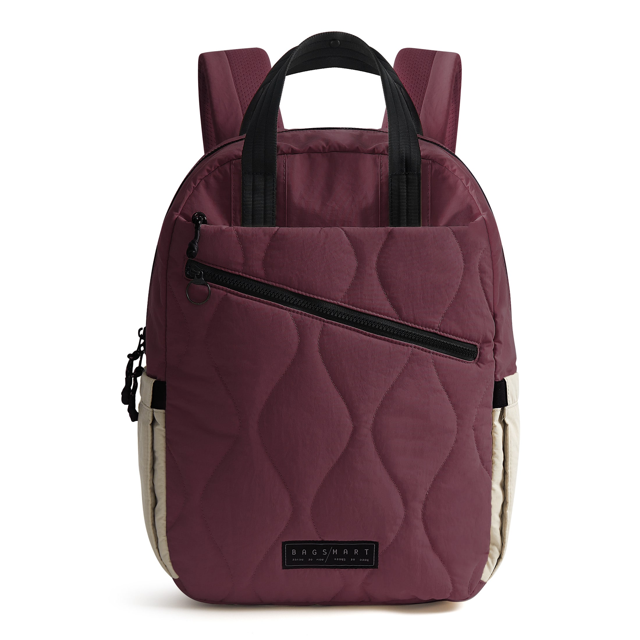 Bagsmart - Paz 23L Quilted Travel Backpack Lightweight Water-Repellent Daypack for 15.6 Inch Laptop Work School Underseat - Burgundy price history on PriceWatchPro
