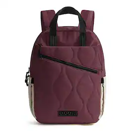 Bagsmart - Paz 23L Quilted Travel Backpack Lightweight Water-Repellent Daypack for 15.6 Inch Laptop Work School Underseat - Burgundy