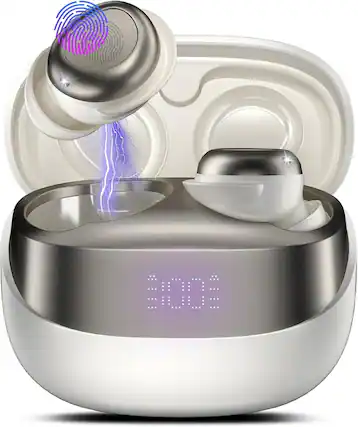 Front. SKRAN - Sleep Earbuds Bluetooth -in Ear Light-Weight Headphones, Mini Sleep Headphones Small Design for Side Sleepers - White.