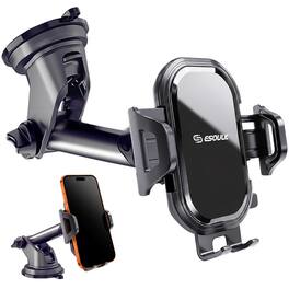 Esoulk - Universal iPhone Samsung Smartphones Phone Holder Mount For Car Windshield and Dashboard - Black