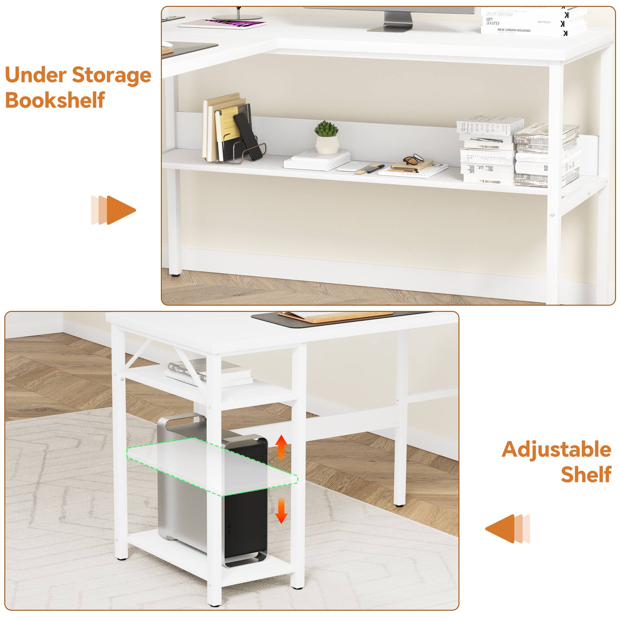 - Under Storage Bookshelf
- Adjustable Shelf