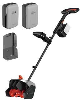 Litheli - Lithei Cordless Brushless Snow Shovel, 40V(2x20V) 13-Inch Battery Powered Snow Blower, Electric Snow Thrower - BLACK AND WHITE