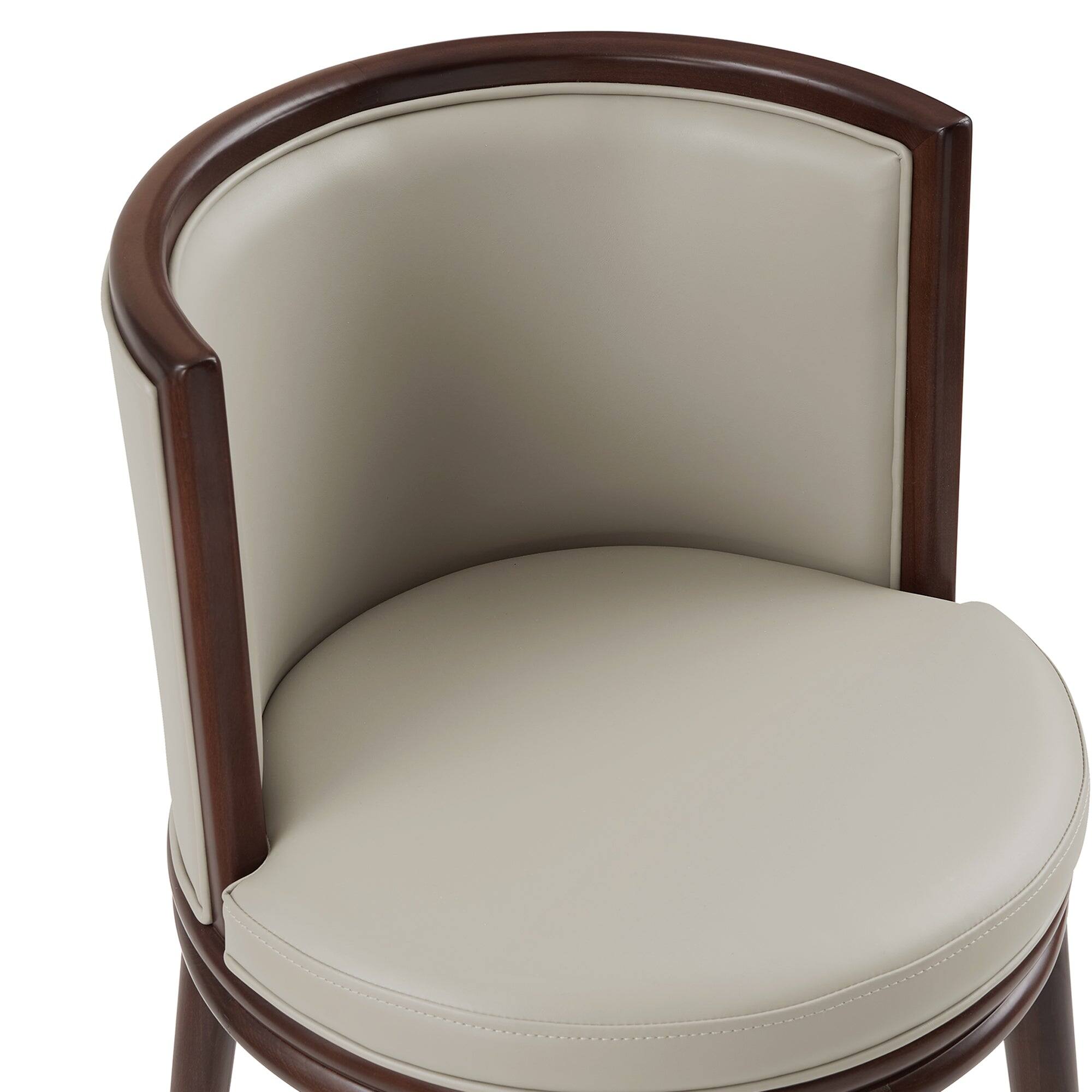 Alt View 1. Manhattan Comfort - Evalyn Modern Wood Upholstered Barstool - Stone.