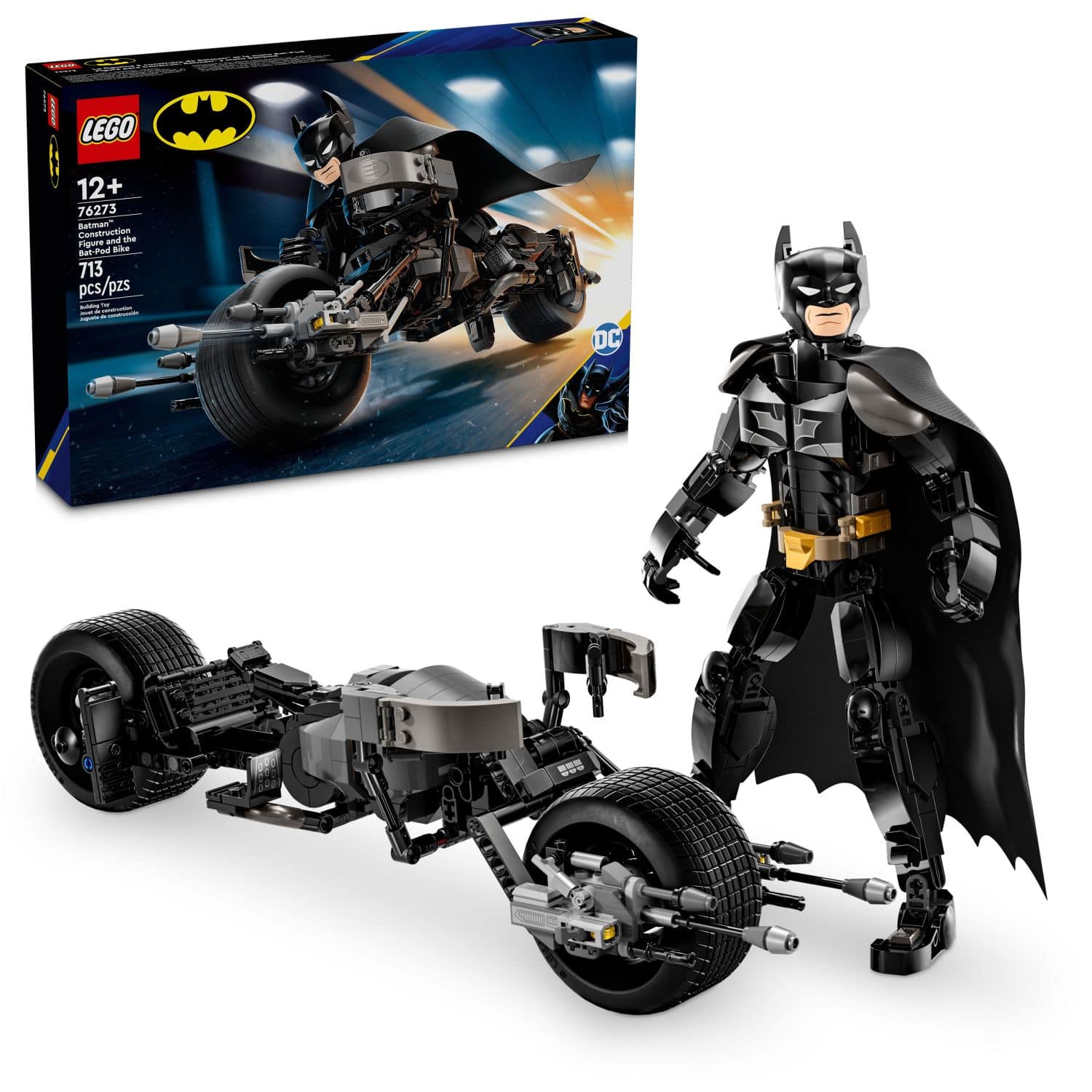 LEGO - DC Batman: Batman Construction Figure & the Bat-Pod Bike Action Toy 76273 - Front_Zoom