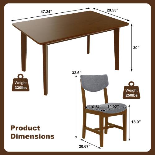 47.24" 29.53" 30" 32.6"  
Weight 330lbs  
Weight 250lbs  
16.34" 19.02"  
Product Dimensions 18.9" 20.67"