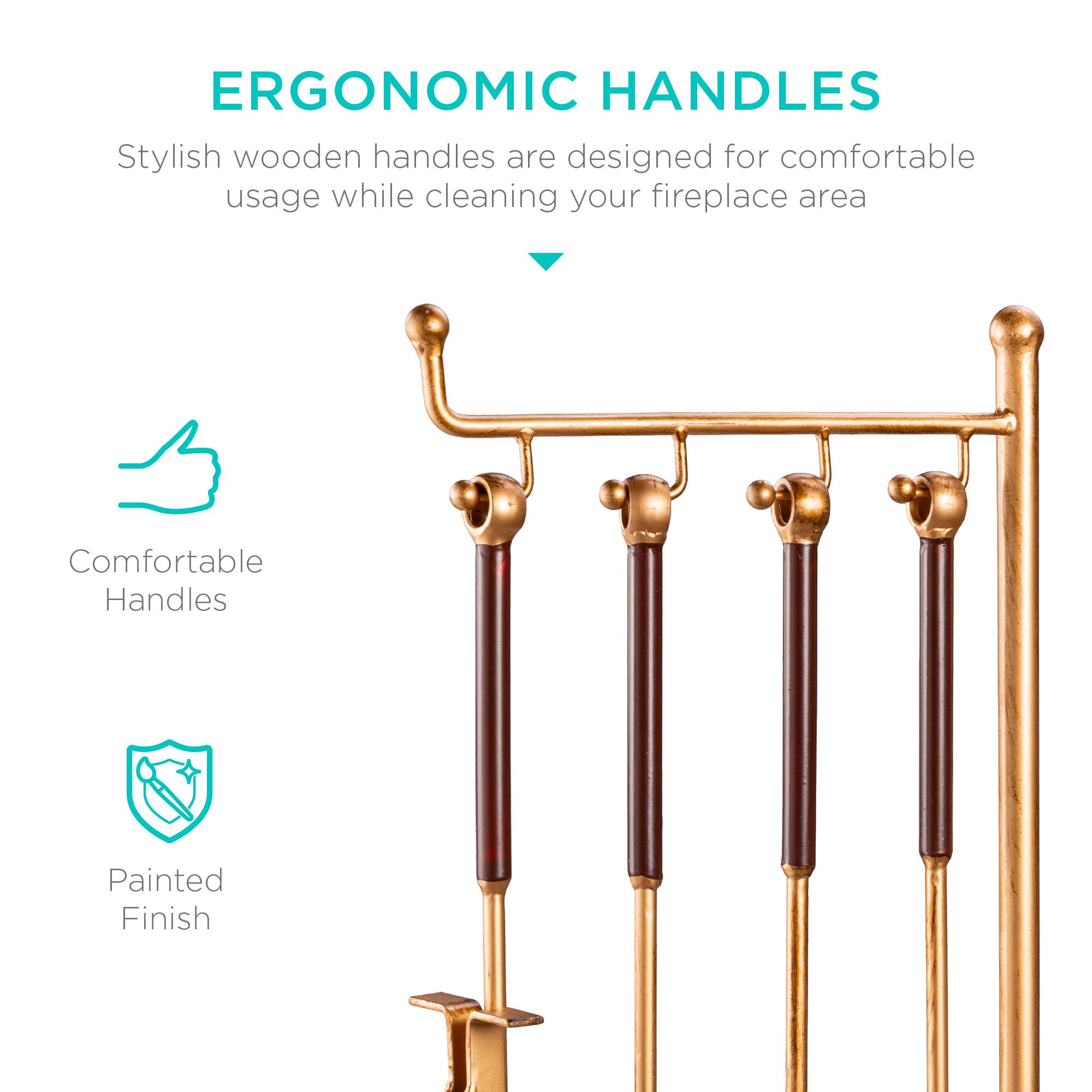 ERGONOMIC HANDLES

Stylish wooden handles are designed for comfortable usage while cleaning your fireplace area.

- Comfortable Handles
- Painted Finish