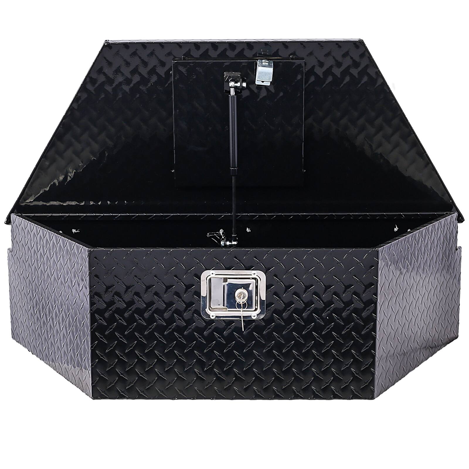 Angle. APRILSOUL - 39 Inch Aluminum Truck Tool Box Lightweight Corrosion Resistant Versatile Mounting - Black.