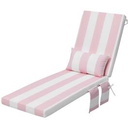Crestlive Products - Outdoor Lounge Chair Cushions Patio Chaise Lounge Chair Seat Cushion with Pillow - Pink White