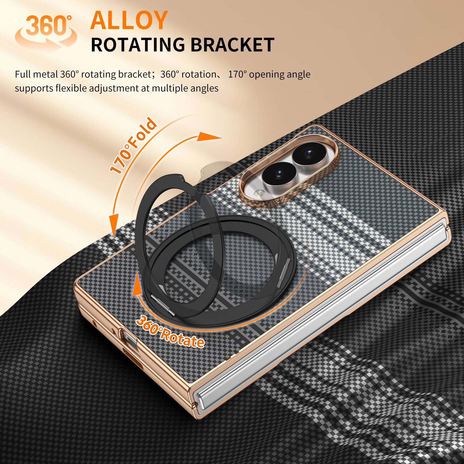 360° ALLOY ROTATING BRACKET

Full metal 360° rotating bracket; 360° rotation, 170° opening angle supports flexible adjustment at multiple angles

170° Fold
360° Rotate