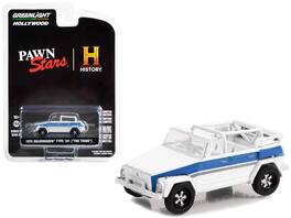 Greenlight - 1974 Volkswagen Thing (Type 181) White w/ Blue Stripes "Pawn Stars" TV Series Hollywood Series Release 37 1/64 - White With Blue