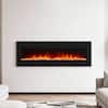 Front. Ihomeadore - 60" Electric Wall-Mounted Recessed Fireplace Insert with Remote, Adjustable Flame Color and Speed - Black.