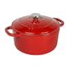 Front. Mirfee - 5.5qt Red Enameled Cast Iron Dutch Oven - Red.