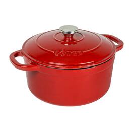 Mirfee - 5.5qt Enameled Cast Iron Dutch Oven - Red