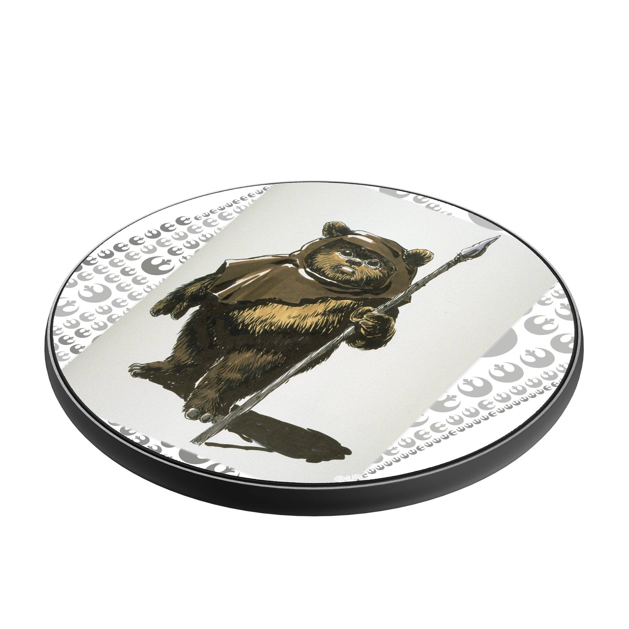 Angle. Keyscaper - Star Wars: Return of the Jedi Portrait 15-Watt Wireless Charger - Ewok.