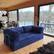 Front. KERDOM - 62'' Wide Corduroy Sleeper Sofa Bed, Convertible Loveseat Sofa With Pull-out Bed, Foldable Spliced Block Lounge Couch - Navy Blue.