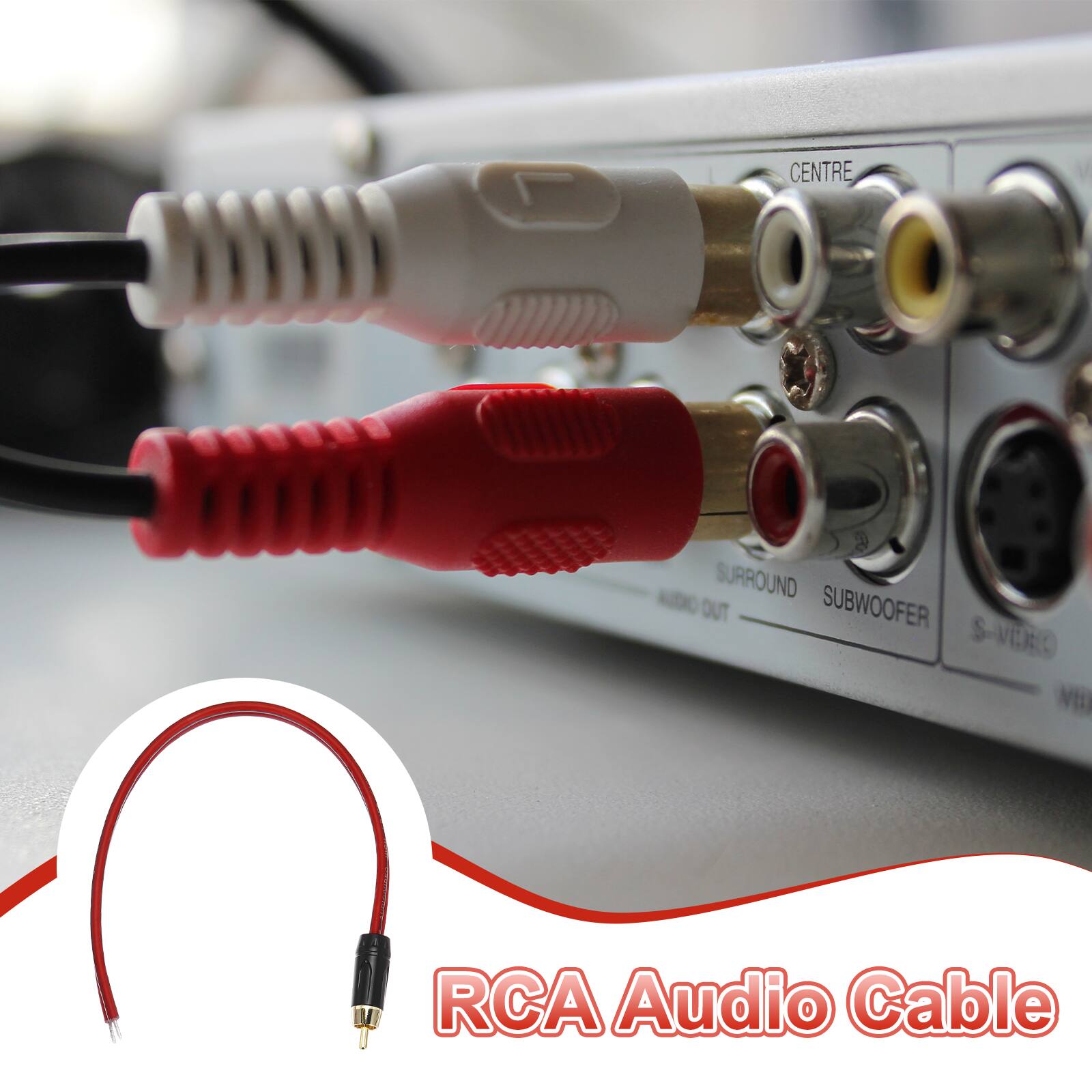 CENTRE SURROUND SUBWOOFER S-VIDEO RCA Audio Cable