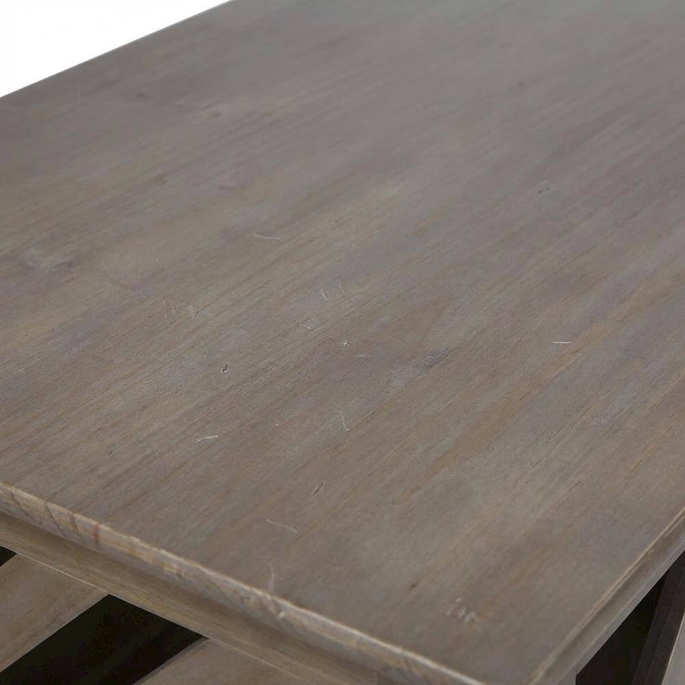Alt View 2. FurniFact - Wooden End Table with Sturdy Construction and Classic Design - Gray.