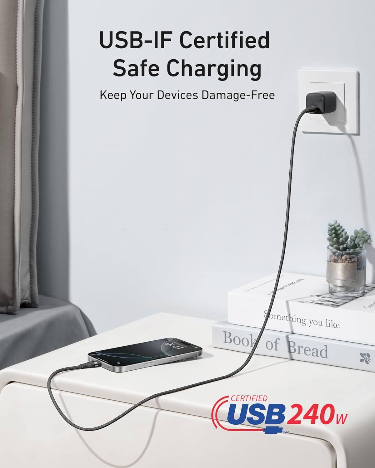 USB-IF Certified Safe Charging  
Keep Your Devices Damage-Free  

Something you like  
Book of Bread  

CERTIFIED USB 240w