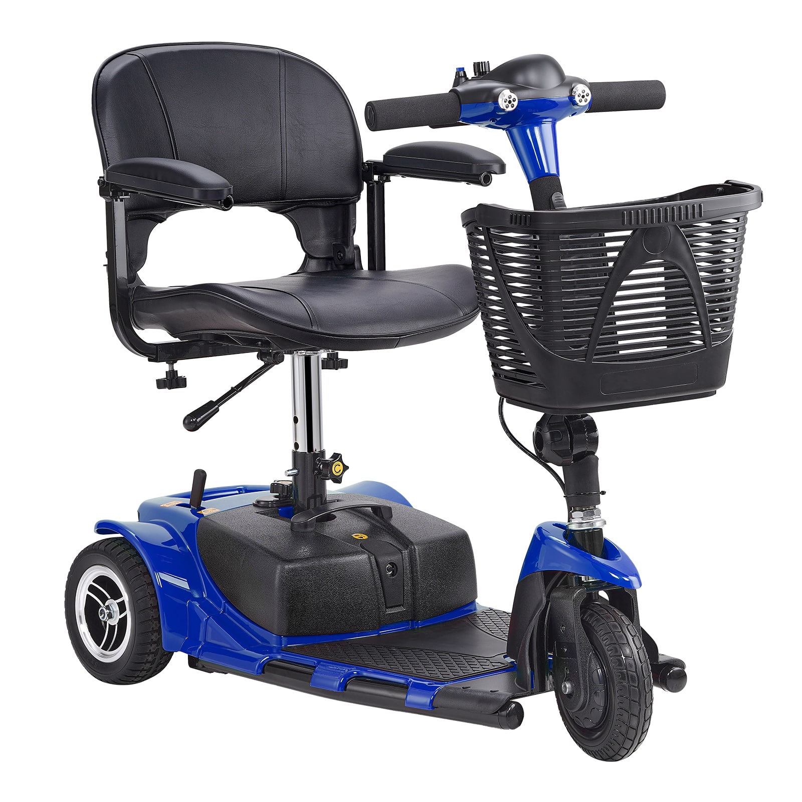 VEVOR - 3 Wheel Folding Mobility Scooter for Adults & Seniors, Heavy-Duty Electric Powered Mobility Scooter & 12 Mile Long Range - Black;Blue