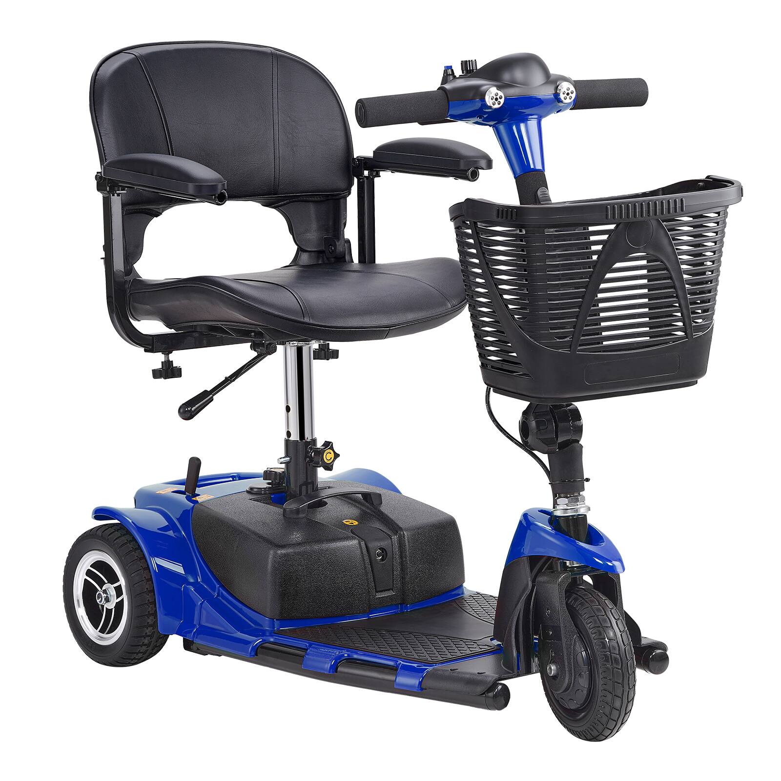 VEVOR - 3 Wheel Folding Mobility Scooter for Adults & Seniors, Heavy-Duty Electric Powered Mobility Scooter & 12 Mile Long Range - Black;Blue