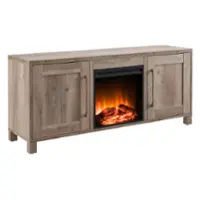 Camden&Wells - Chabot Log Fireplace TV Stand for Most TVs up to 65" - Gray Oak - Angle_Zoom