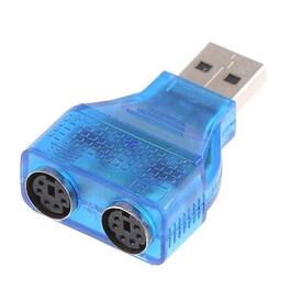 Sanoxy - USB to Dual PS/2 Adapter Converter Cable for Keyboard and Mouse - Blue