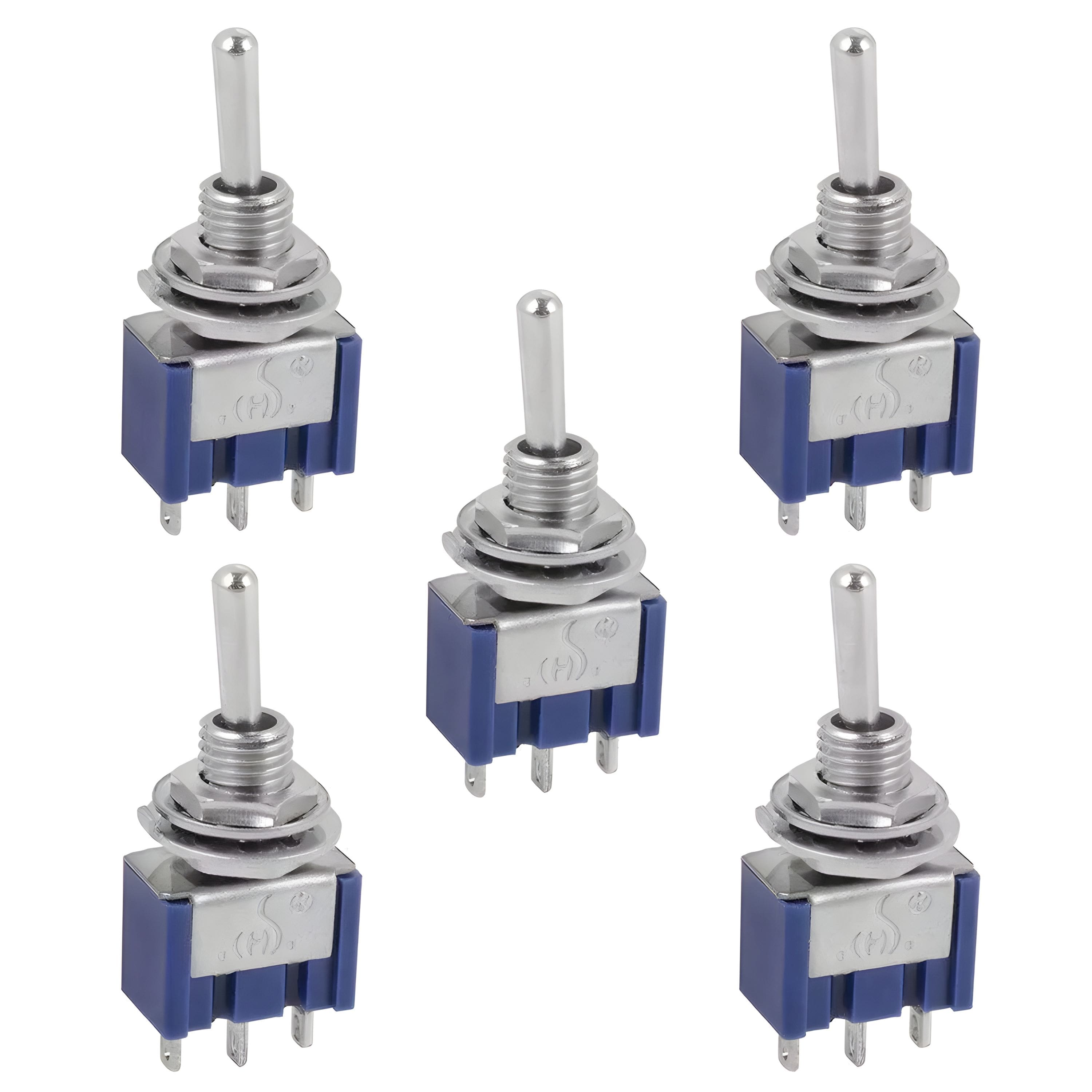 Kitcheniva - 5-Pack Mini Toggle Switch SPDT - Blue