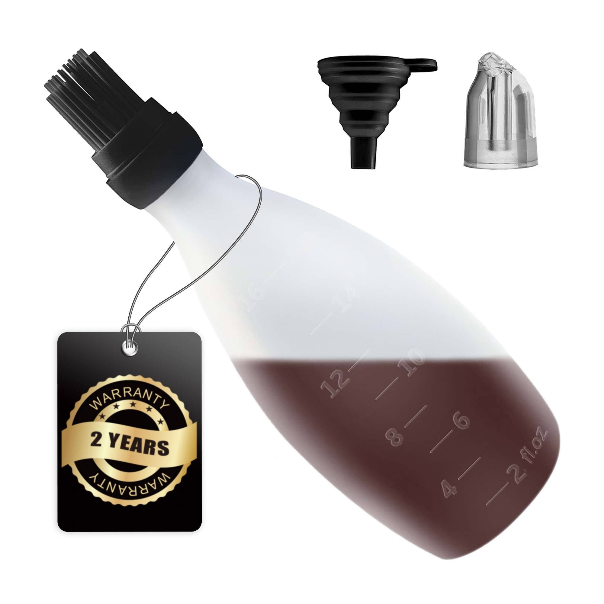 Front. Gourmet Easy - Silicone Pastry Brush, All-in-One Slicone Basting Brush with Sauce Bottle, Heat Resistant BBQ Accessories - Black.