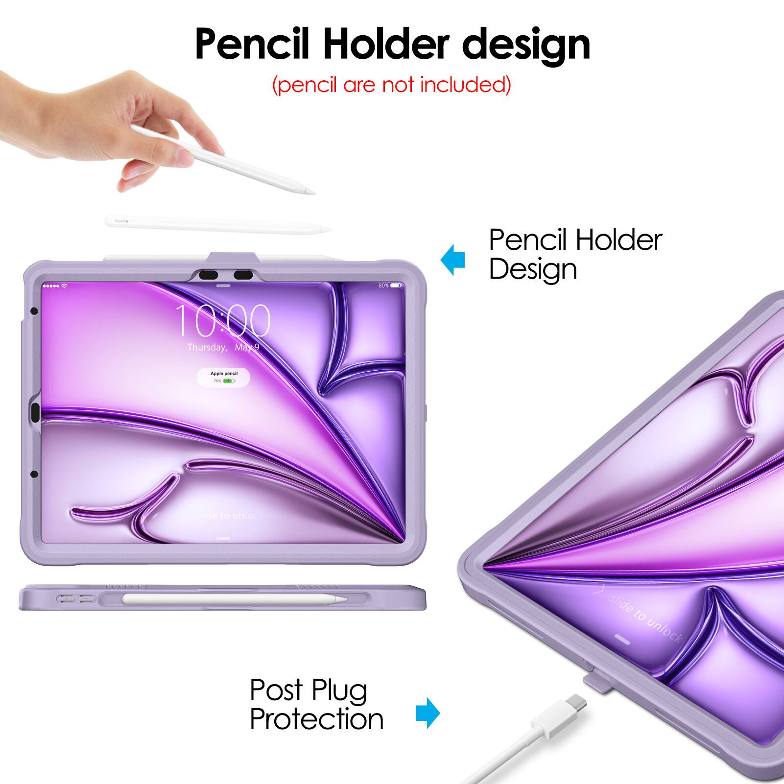 Pencil Holder design  
(pencil are not included)

Pencil Holder Design

Post Plug Protection