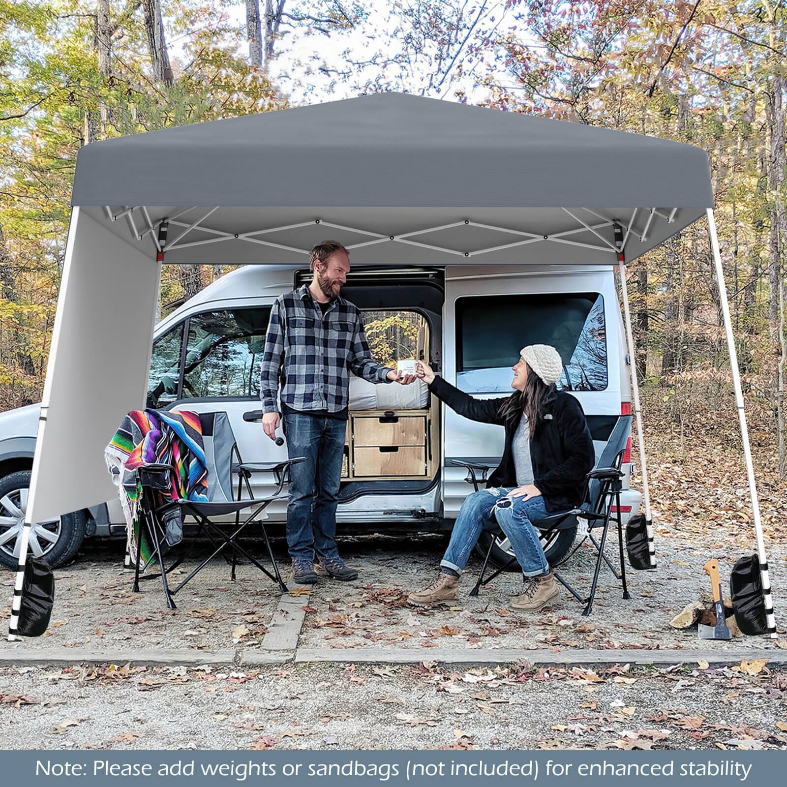 Note: Please add weights or sandbags (not included) for enhanced stability.