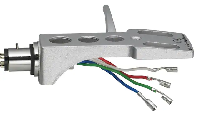 Front. Audio-Technica - ATHS1 Half Inch Mount Universal Phonograph Headshell - Silver.