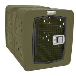 Dakota 283 - G3 Large Easy to Clean Dog Kennel w/ Handle & Latching Door, Olive