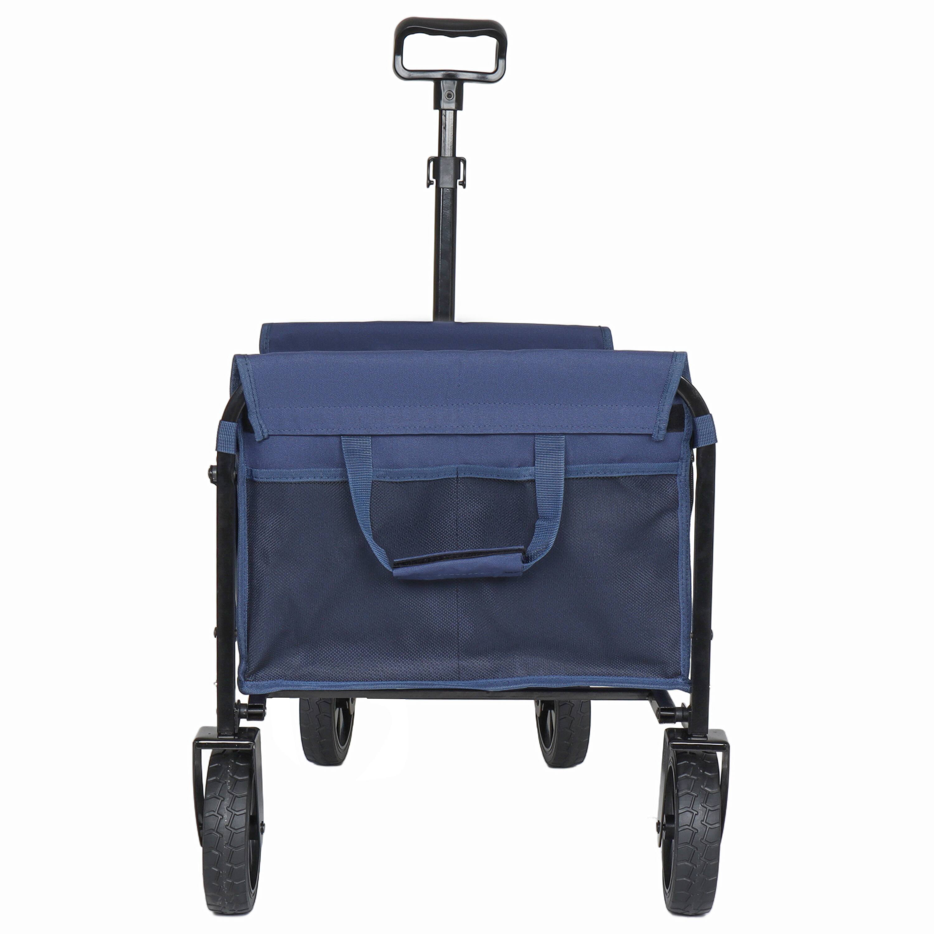 Alt View 1. Mondawe - All-in-One Convertible Utility Carts - Bench Seat/Dog Tether w/ 360° All-Terrain Wheels - Blue.
