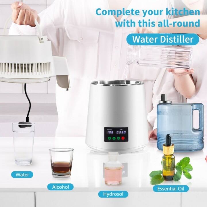 Complete your kitchen with this all-round Water Distiller

- Water
- Alcohol
- Hydrosol
- Essential Oil