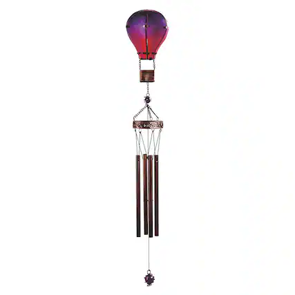 Front. FC Design - FC Design 36" Long Purple Glass Air Balloon Wind Chime Outdoor Patio or Garden Hanging Decoration - Multi-Color.
