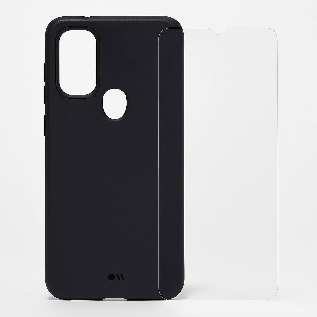 Front. Case-Mate - Case-Mate - Protection Pack - Tough Black Case & Screen Protector For Motorola G Pure - 10 Ft Drop Protection - Black - Multi.