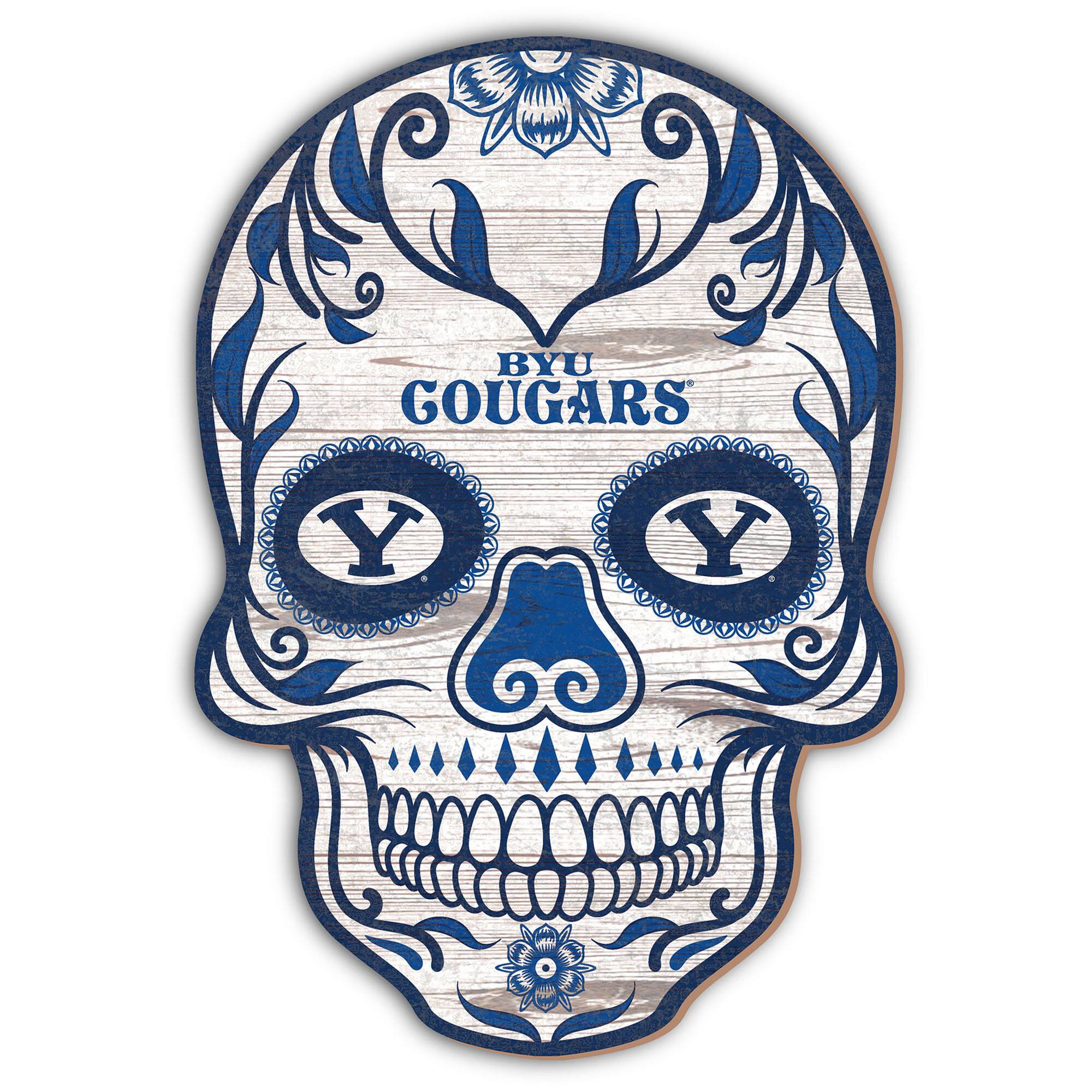 BYU Cougars 12'' Sugar Skull Sign