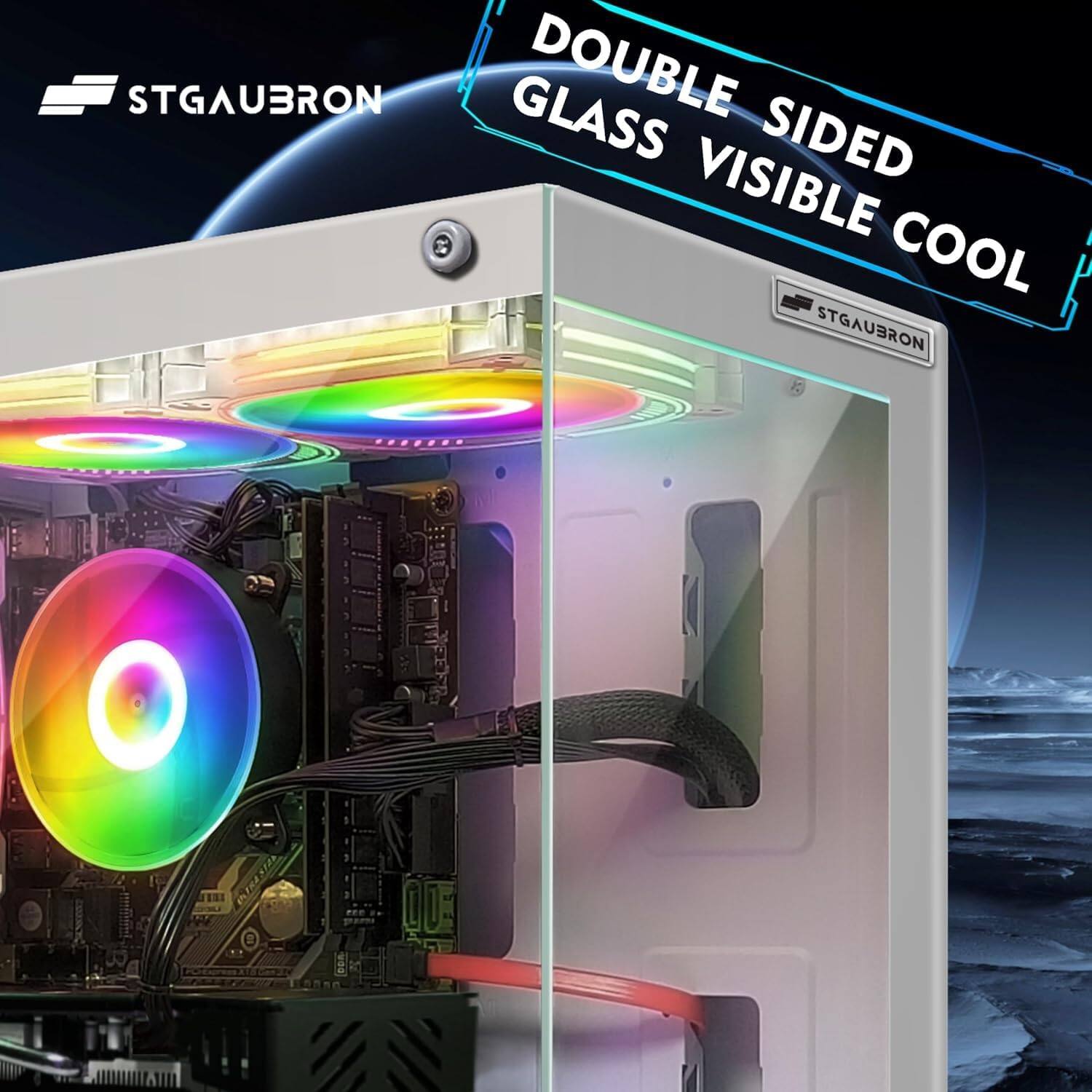 STGAUBRON GLASS DOUBLE SIDED VISIBLE COOL