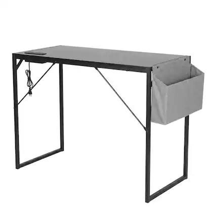 Front. JJS - Small Computer Desk Simple Style Writing Desk - Black.