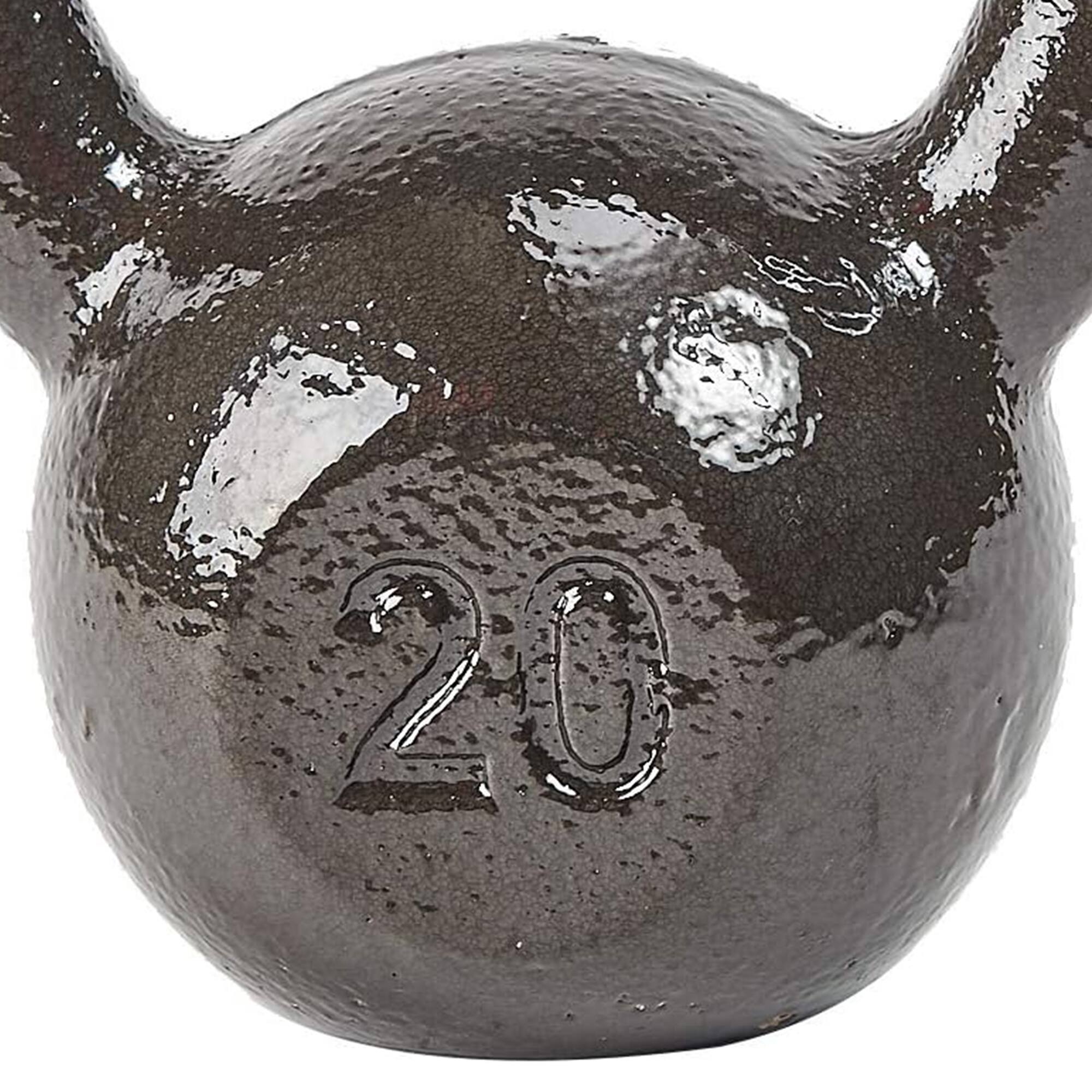 Alt View 2. BalanceFrom Fitness - BalanceFrom Cast Iron Kettlebell for Home Gym Strength Training, 20 Lb, Grey - Grey.