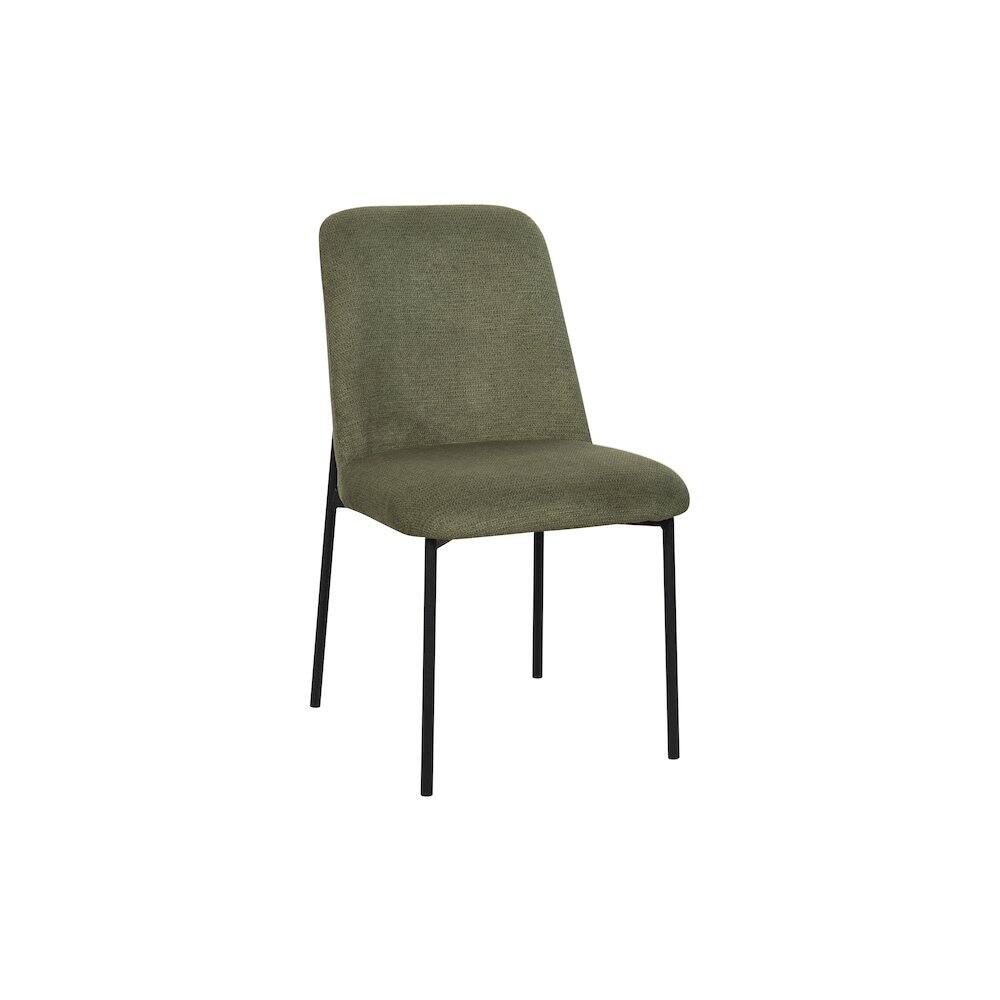 Front. New Classic Furniture - Erik Metal & Fabric Side Chair (Set of 2), Green - Green.