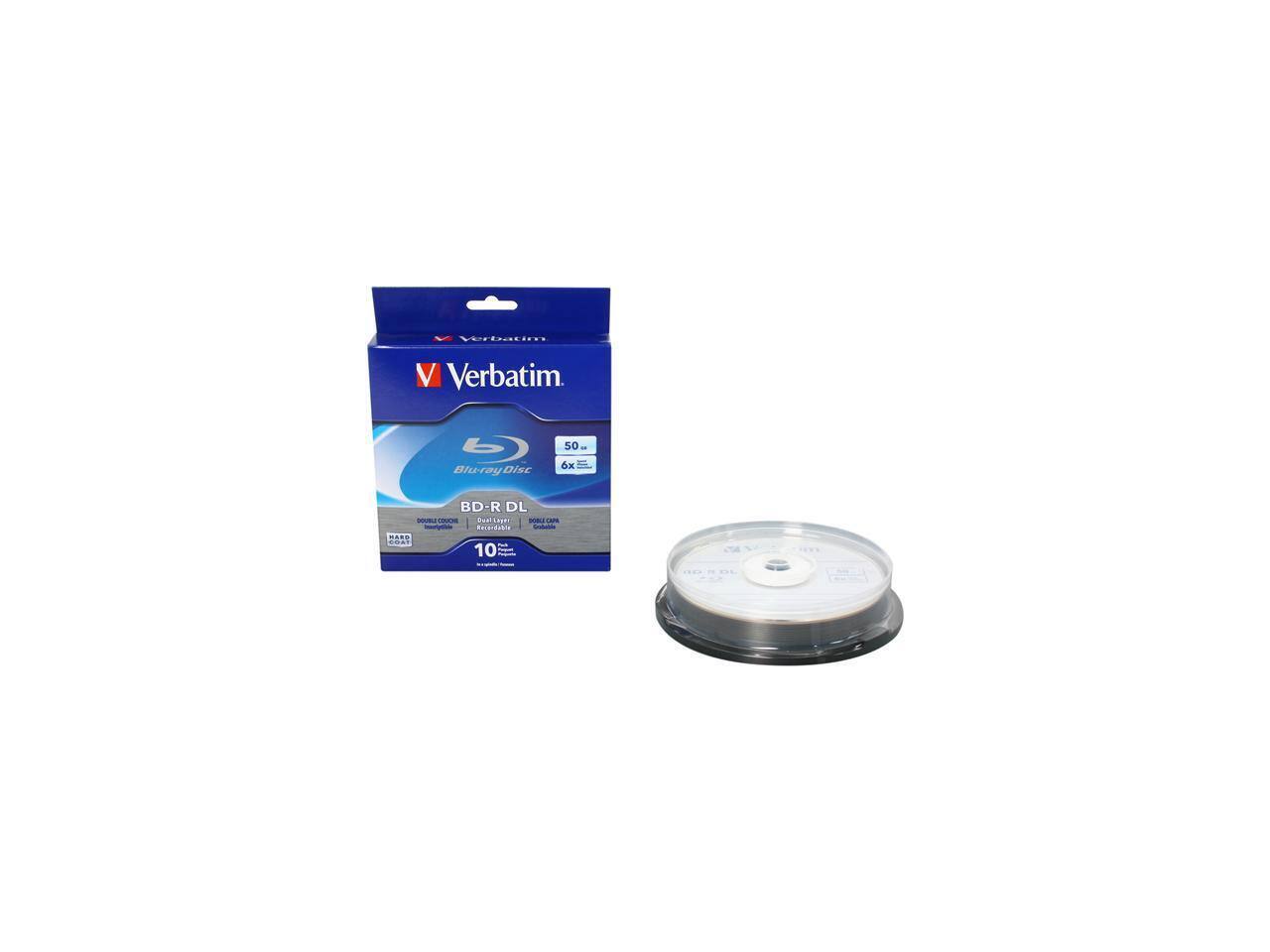 Verbatim 50GB 6X BD R DL 10 Packs Spindle Disc Model 97335 97335
