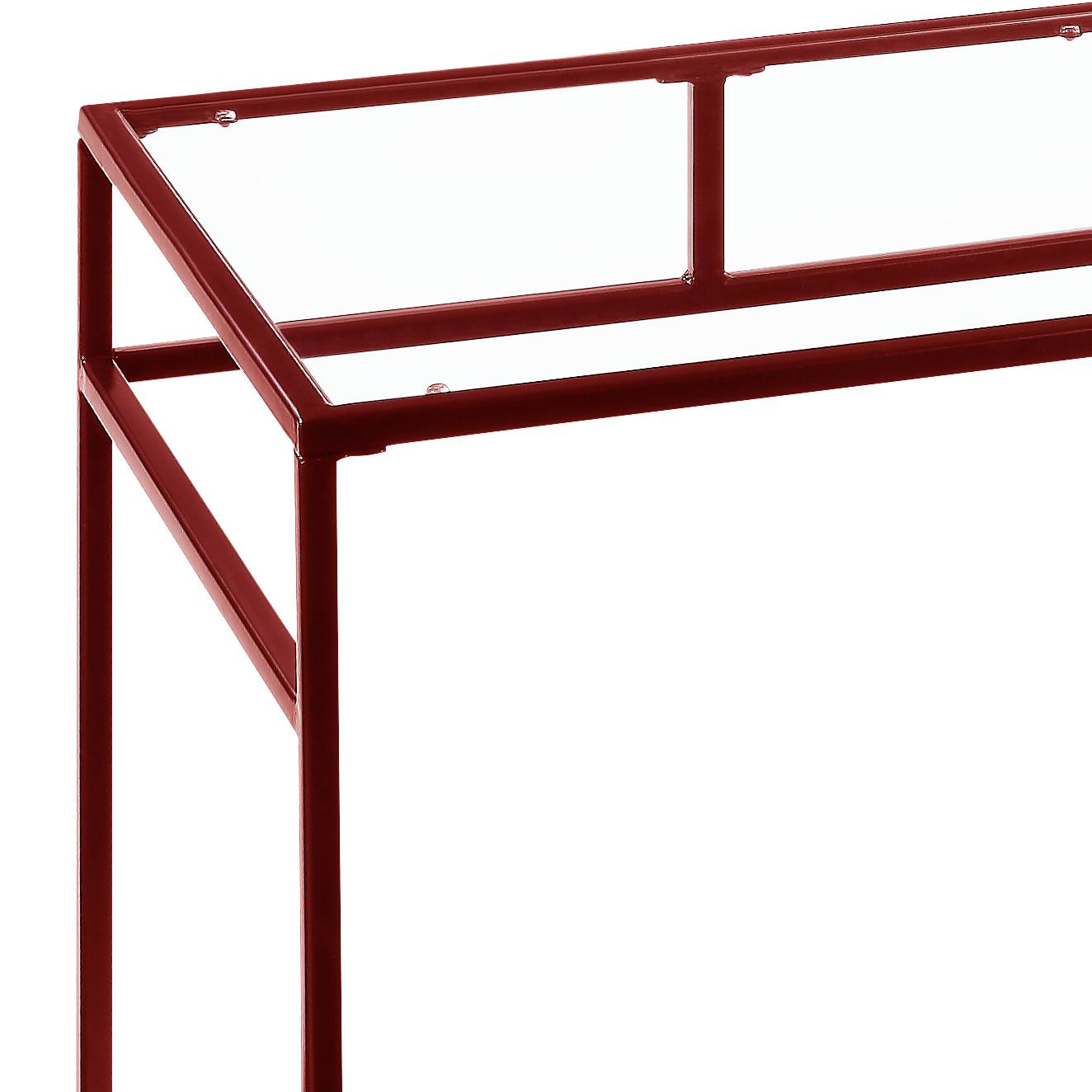 Alt View 1. TinyHomie - Yasin Glass Top and Red Finish Writing Desk - Red.