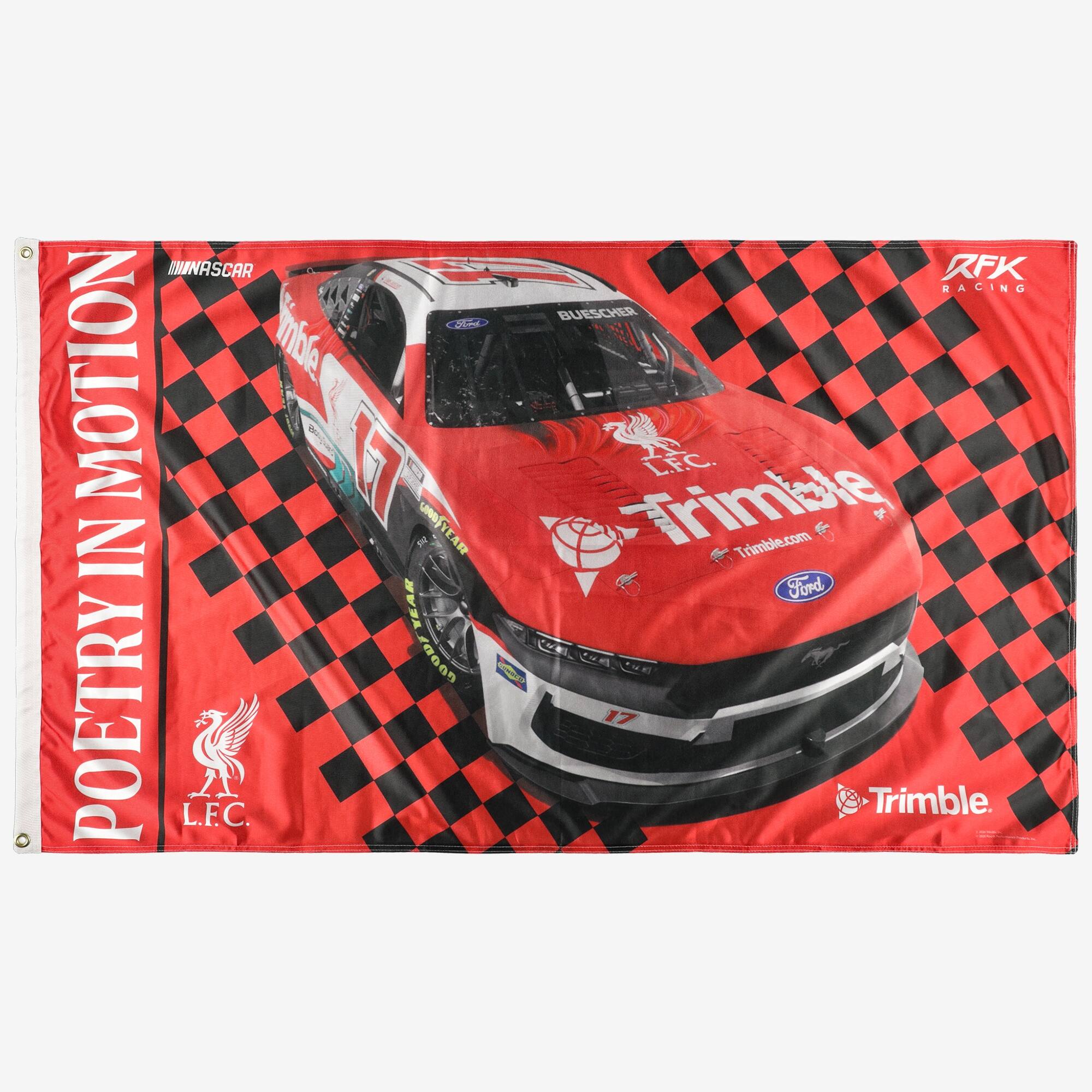 NASCAR  
RFK RACING  
POETRY IN MOTION  
BUESCHER  
Trimble  
1 YEAR  
DUODECADE  
0005  
THE POETRY L.F.C.  
17 Trimble