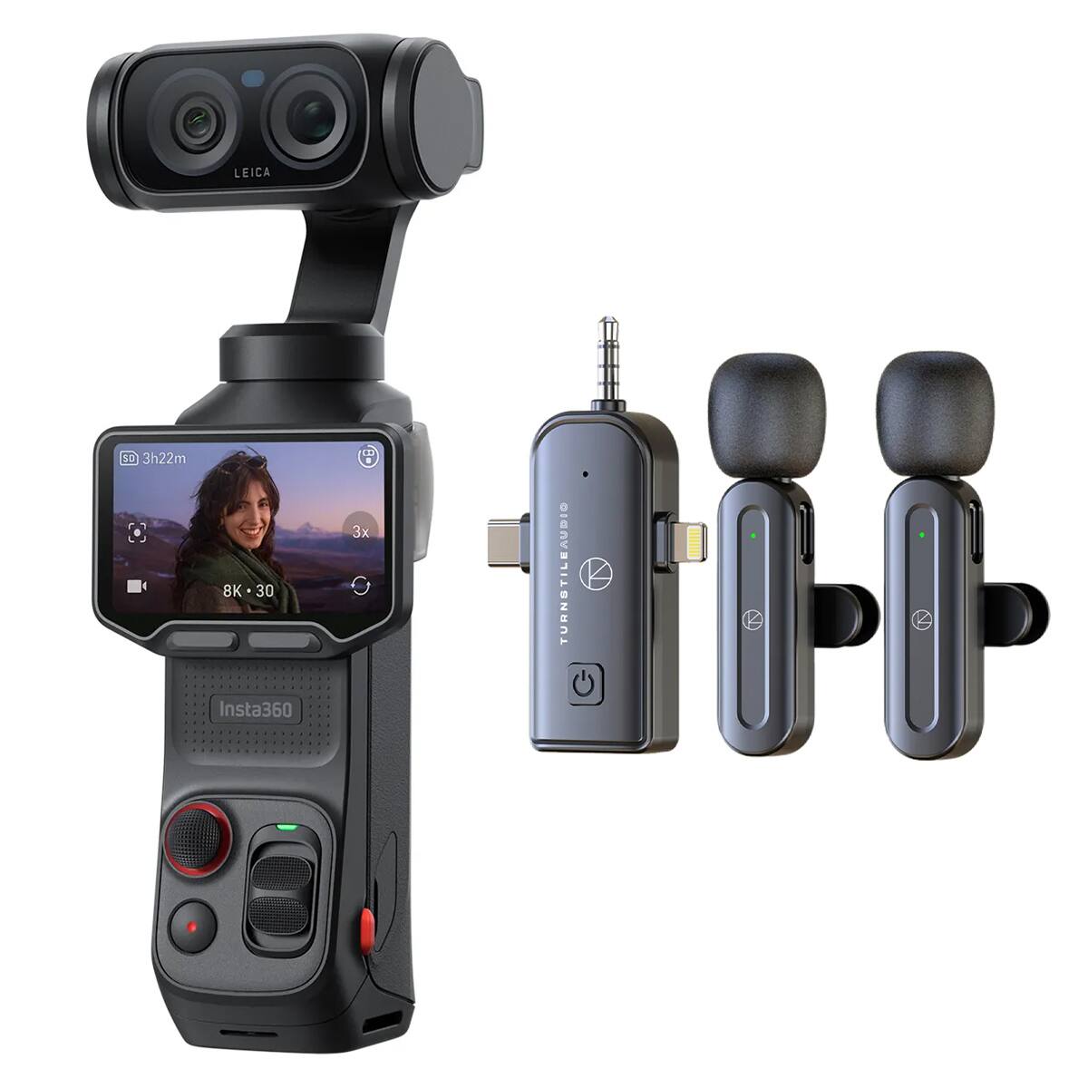 LEICA  
SO 3h22m 8K 30 Insta360  
3x  
TURNSTYLEAUDIO