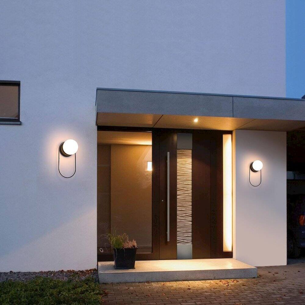 Alt View 4. Elegant Lighting - Silas 6 Inch Outdoor Wall Sconce In Black - Black.