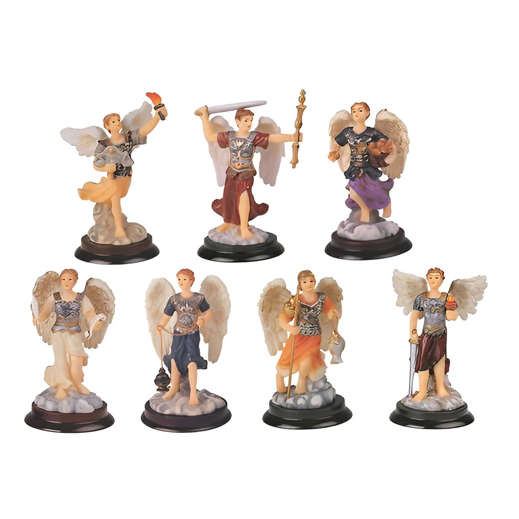 FC Design - 7-PC Miniature Archangels 3"H Myth Figurine Statue Office Desk Tabletop Home Decor Gift - Multi-Color