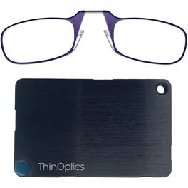 ThinOptics - Readers with Wallet - 1.00 - Purple Frame, Black Wallet - Purple/Black