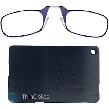 Front. ThinOptics - ThinOptics Readers with Wallet - 1.00 - Purple Frame, Black Wallet - Purple/Black.